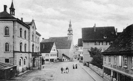 Rathausplatz um 1919; Foto: Archiv Heimatverein